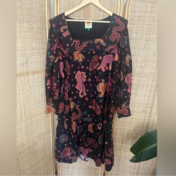 Farm Rio Animal Sky Midi Dress - Picture 5 of 10